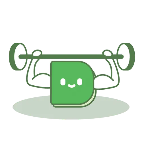 Animation of the Debbie mascot lifting a barbell